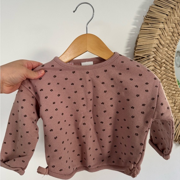 Zara Floral Pink Patterned Sweatshirt - Picture 3 of 7